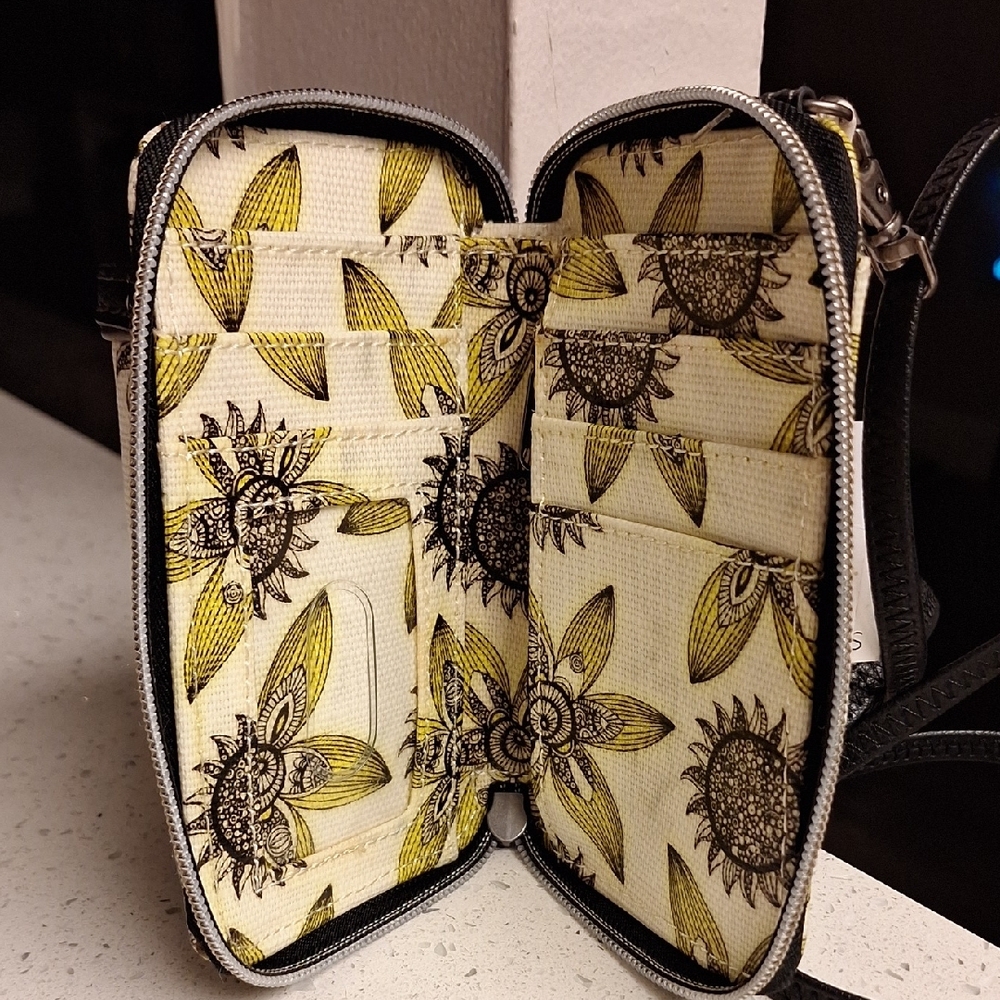 Sakroots Black and Yellow Crossbody Bag with Floral Design - Picture 3 of 3
